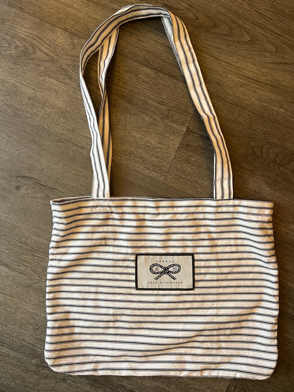 Anya Hindmarch navy patent across the body handbag