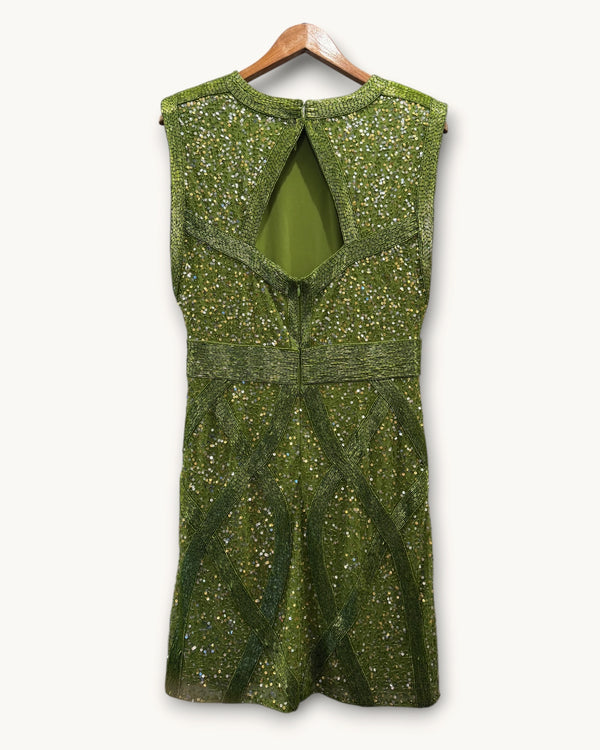 Karen Millen Green Sequin Party Dress – Size 12