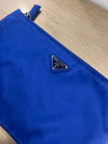Prada satin blue envelope pouch