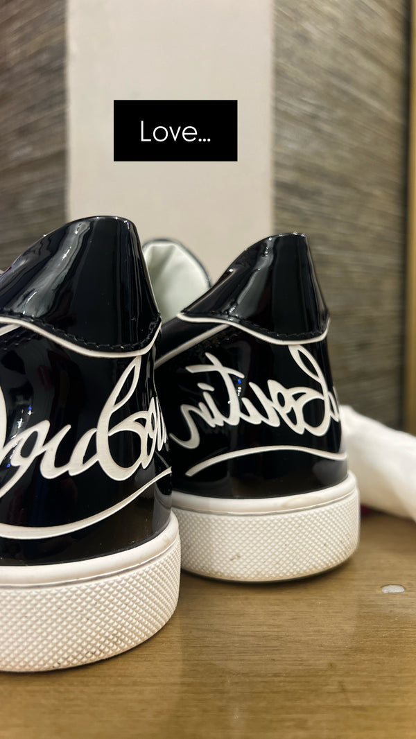 Louboutin black and white trainers 38.5