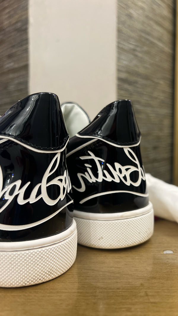 Louboutin black and white trainers 38.5