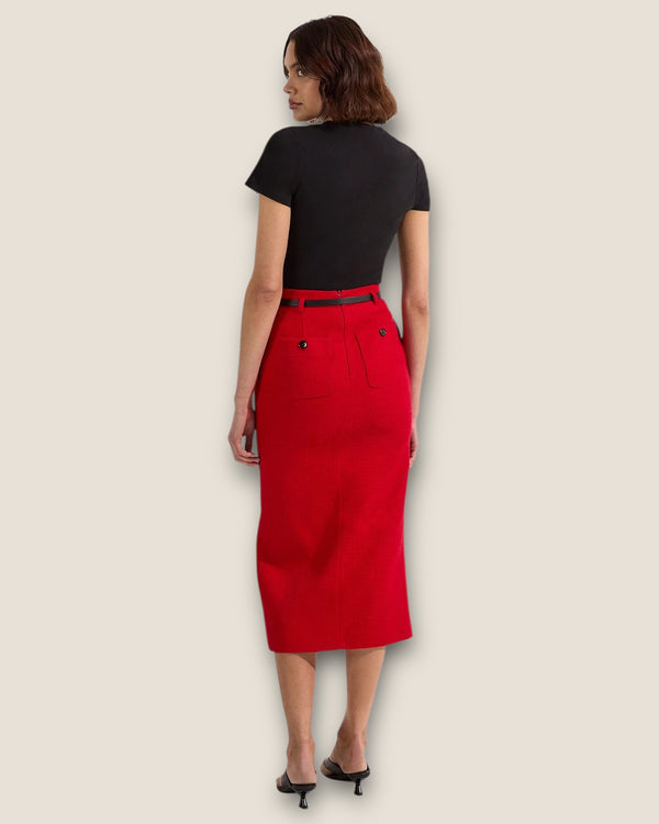 Karen Millen red long skirt size 8