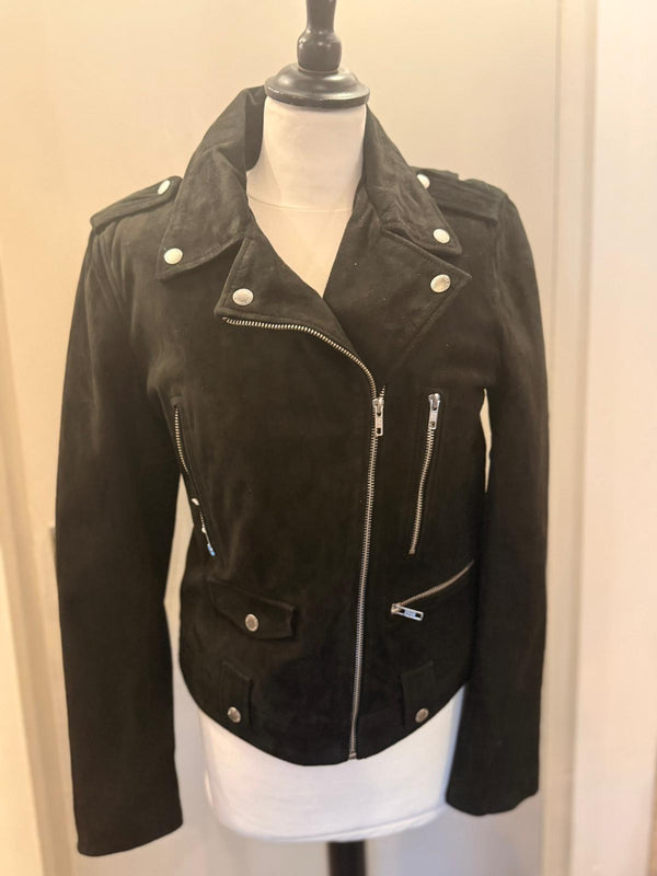 Each + Other black suede biker jacket 12