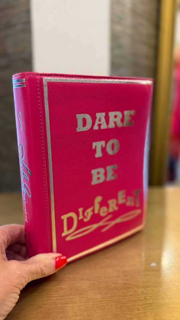 Lulu Guinness limited edition ‘Dare to be Different’ Book Pink/Silver clutch handbag