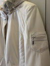 Lakeland Cream Leather Jacket with Detachable Hood – Size 14