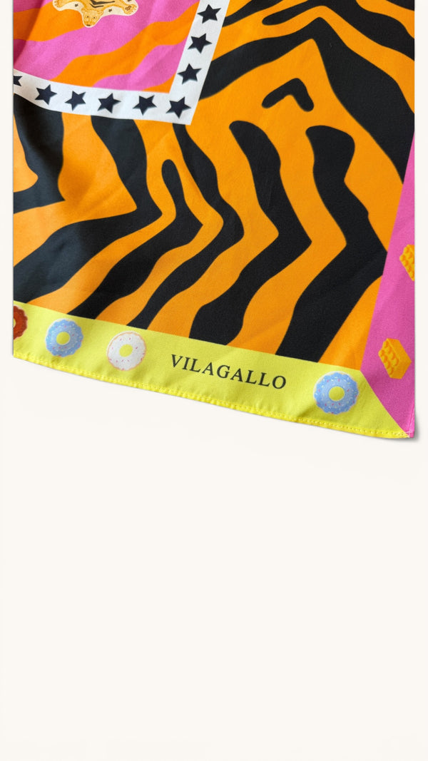 Villagallo large square orange scarf