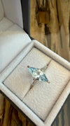 Chapter 79 Blue topaz kite shape and diamond 9ct white gold ring