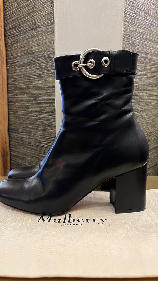 Mulberry Claudia buckle Black boots size 6