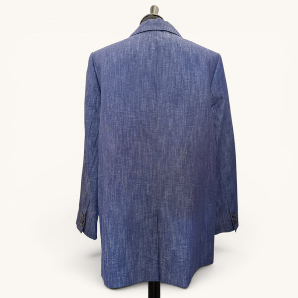 M&S Navy Linen Blazer — Size 14