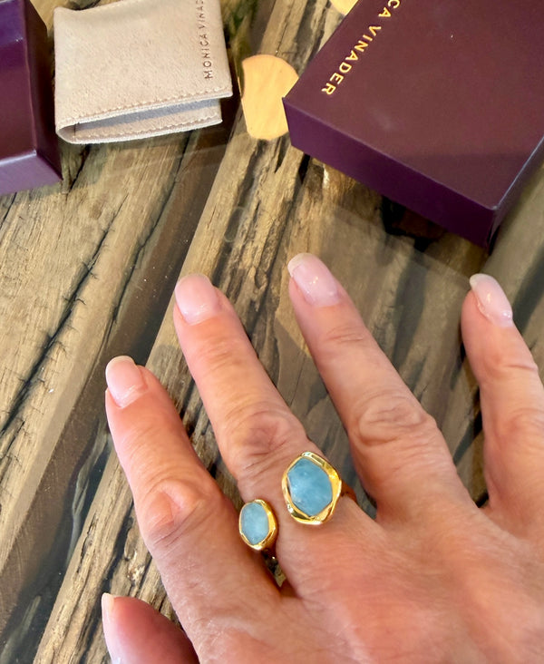 Monica Vinader gold Odyesey ring