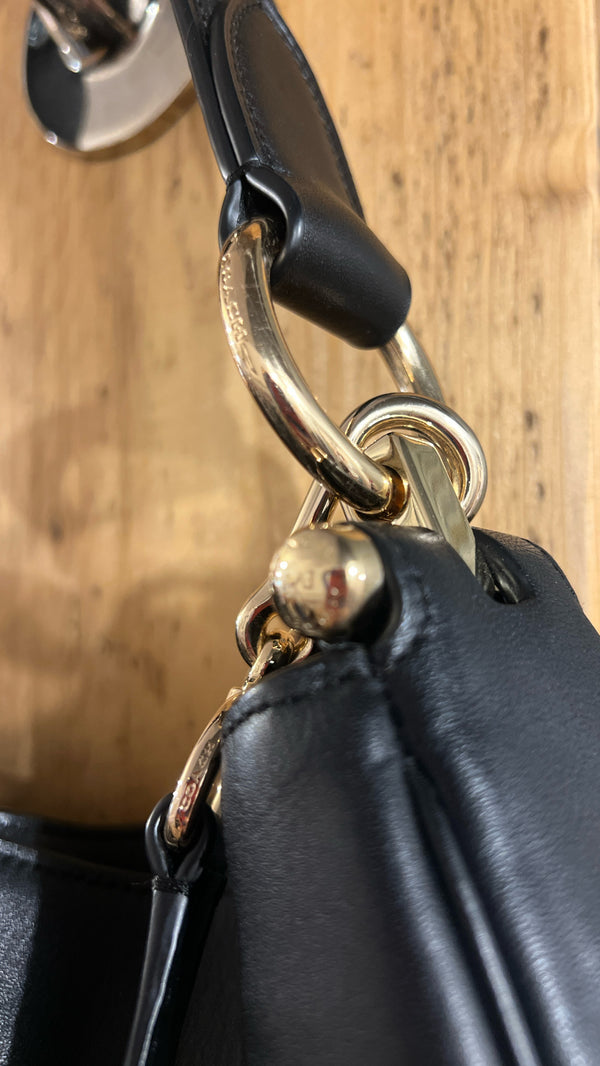 Coach black calf leather handbag