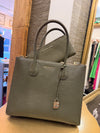 Michael kors khaki leather tote handbag