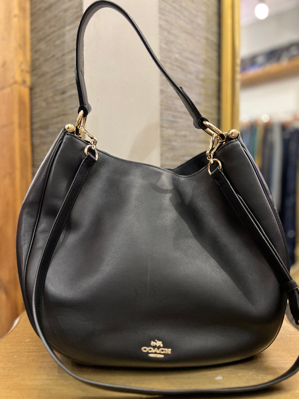 Coach black calf leather handbag
