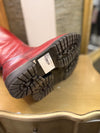 Tamarins terracotta red leather long boots Size 4