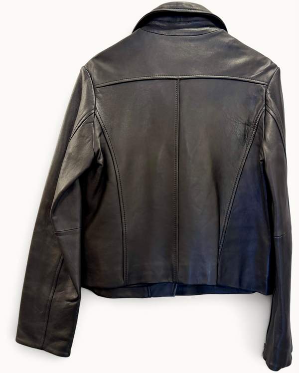 Gerard Darell Dark Navy leather jacket size 14