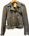 All saints grey leather biker jacket Size 6