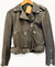 All saints grey leather biker jacket Size 6
