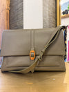 Coccinelle khaki leather handbag
