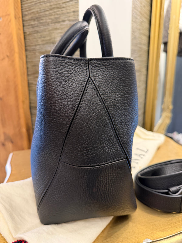 Aspinal black grained/pebble leather tote bag
