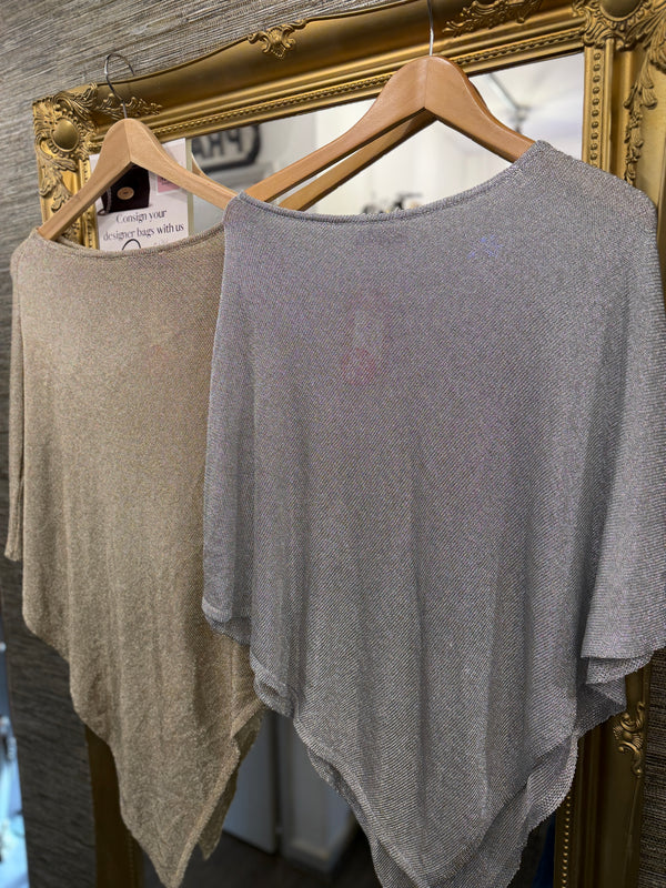 Mint velvet gold poncho one size