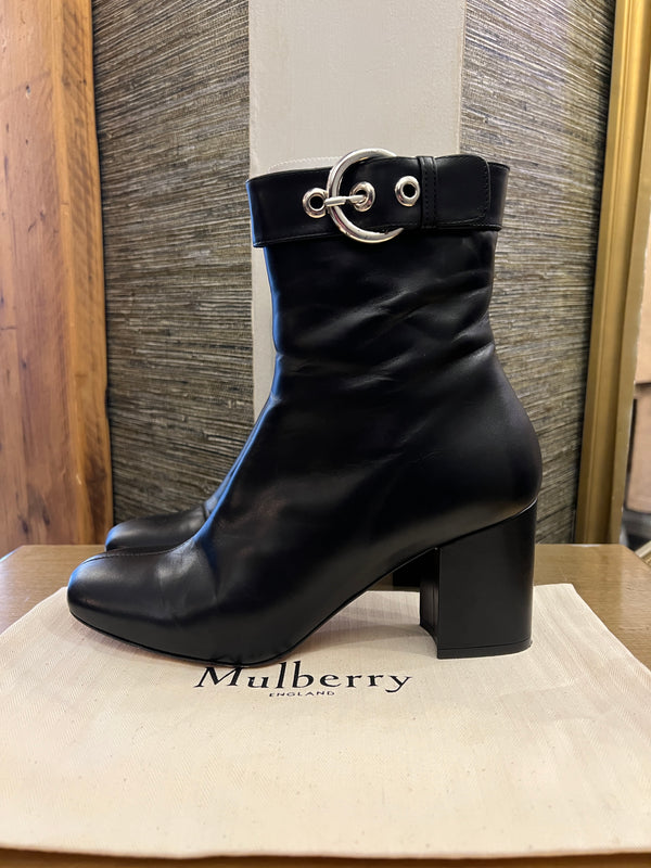 Mulberry Claudia buckle Black boots size 6