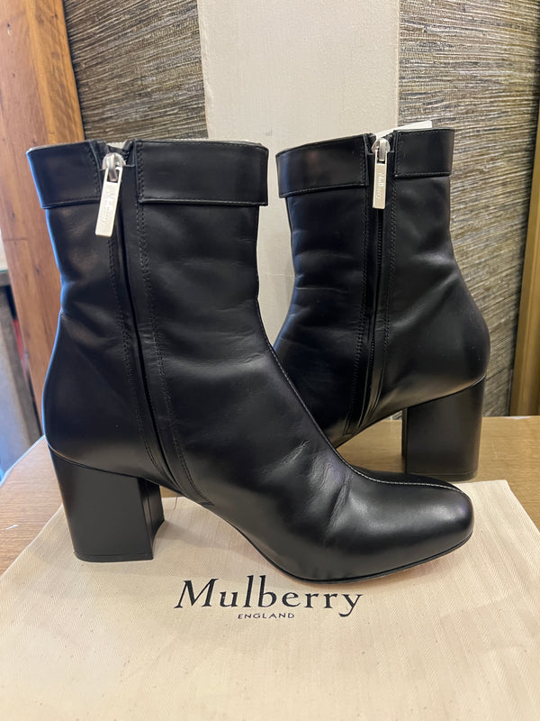 Mulberry Claudia buckle Black boots size 6