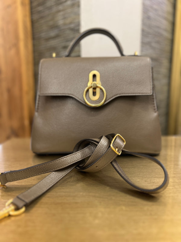 Mulberry Seaton pebble leather in Clay handbag