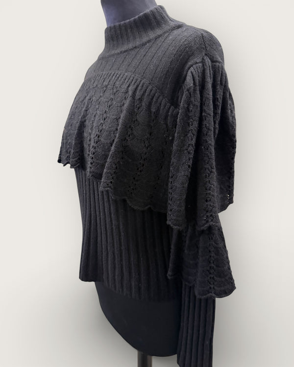 Hayley Menzies black lace knit Size small
