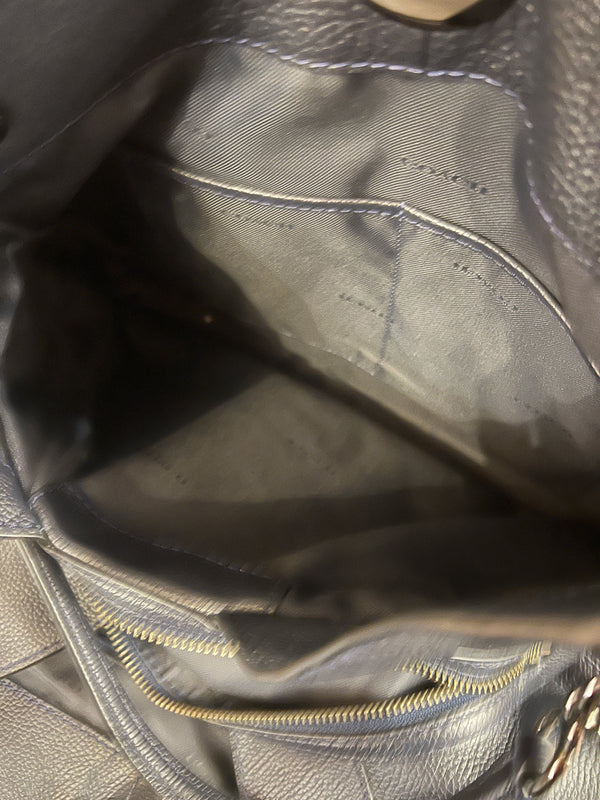 Coach Edie Navy pebble leather handbag