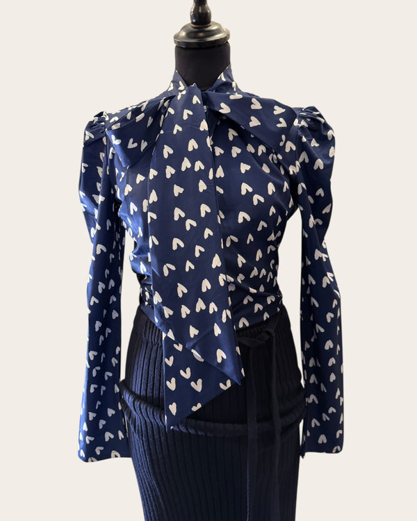 Anne Louise heart bow blouse size 8