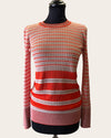 Sandro orange stripe knit top size small