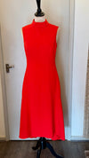 Karen Millen Red Midi Day Dress - Size 10