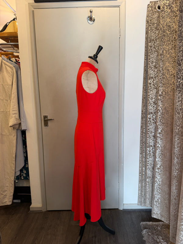 Karen Millen Red Midi Day Dress - Size 10