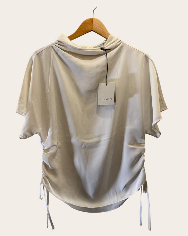 All Saint silk cream top size 8