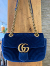 Gucci Peacock 🦚 Blue velvet Marmont handbag