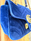 Gucci Peacock 🦚 Blue velvet Marmont handbag