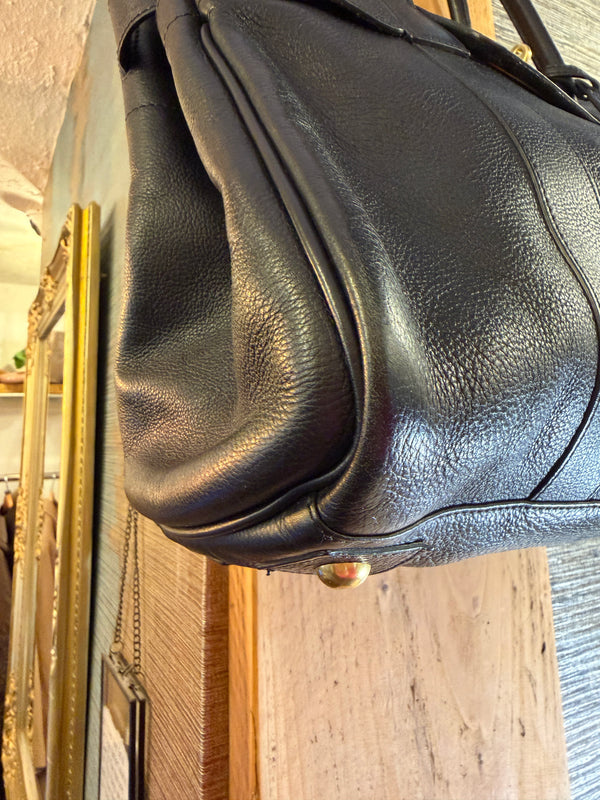 Mulberry Black grained leather Bayswater