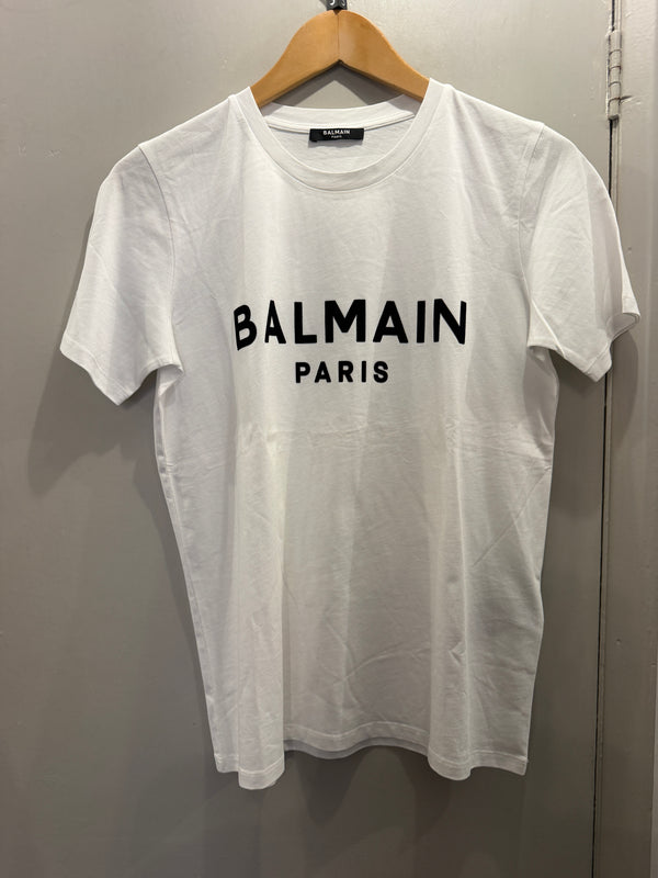 Balmain white LOGO T-shirt size XS
