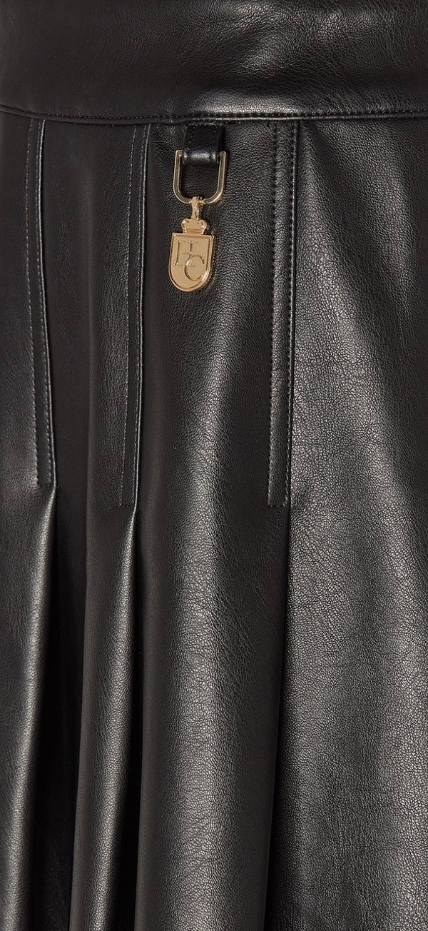 Holland Cooper Black Pleather Mini Skirt – Size 6/XS