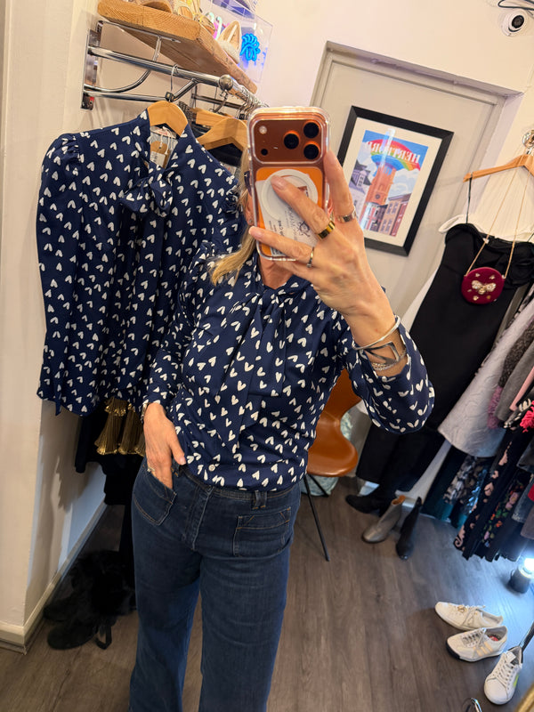Anne Louise heart bow blouse size 8