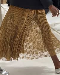 Beatrice Caramel Lace pleated skirt size 8