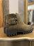 Moda in pelle khaki ankle boots 40