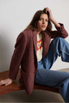 BA+SH Ckost burgundy herringbone jacket size 1