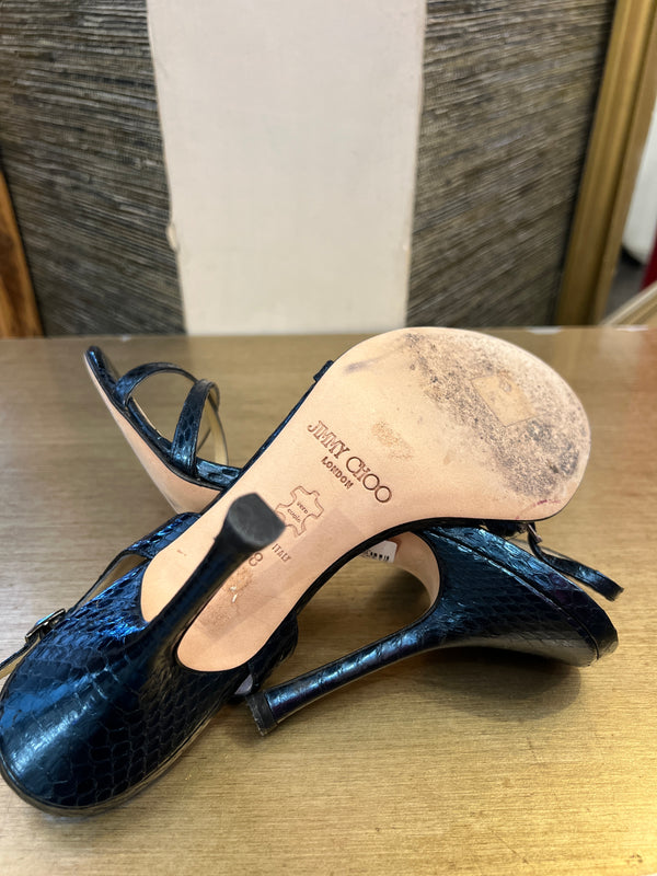 Jimmy choo Blue Metallic sandals size 38/5