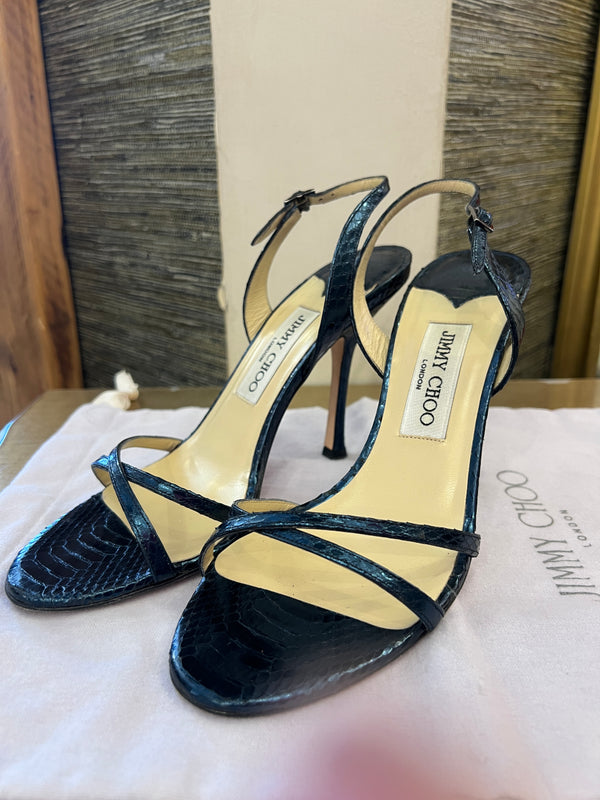 Jimmy choo Blue Metallic sandals size 38/5