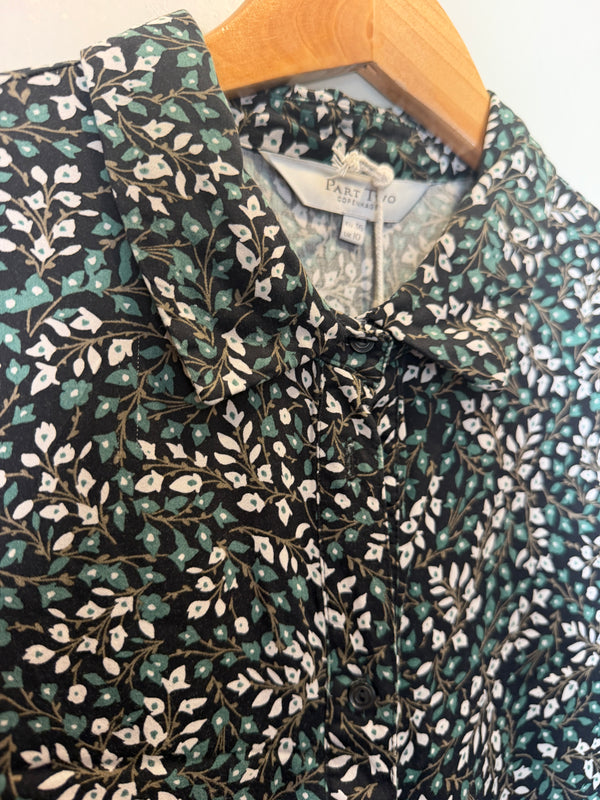 Part two floral green shirt size 10