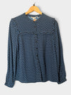 Whistles blue/black patterned blouse size 8