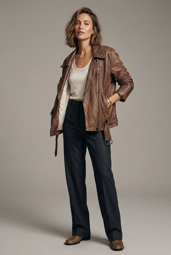 Free people leather jacket size medium
