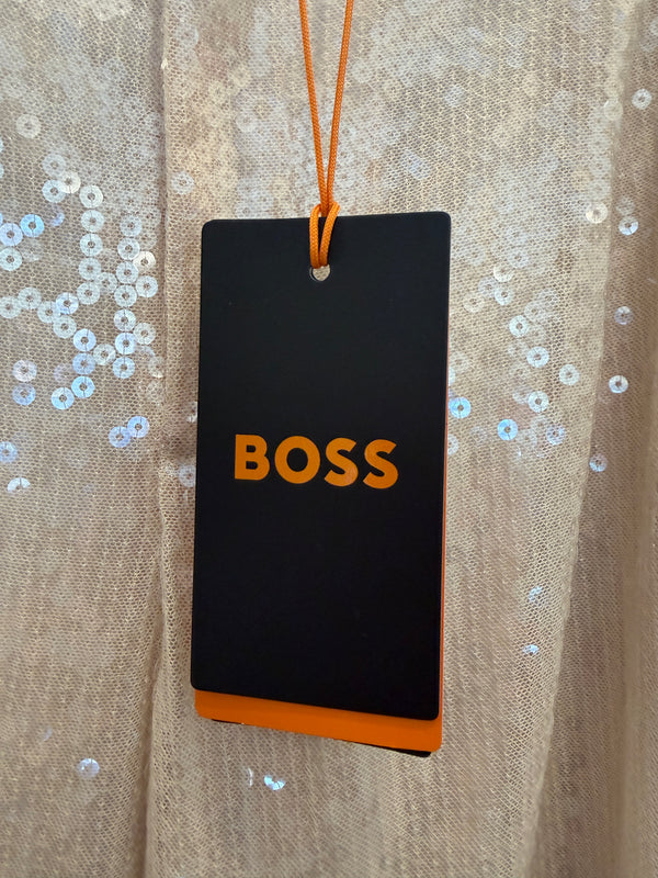 Boss Cream sequinned trousers size 10