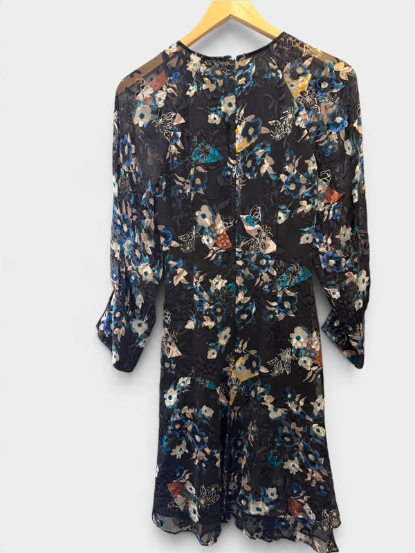 Reiss Navy Floral Dress Size 8
